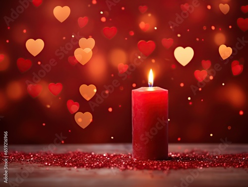 How Love Glows  A Romantic Valentine s Candlelit Evening background   Red candle for Valentine day Background   love day Background  happy Valentine day   Generative Ai 