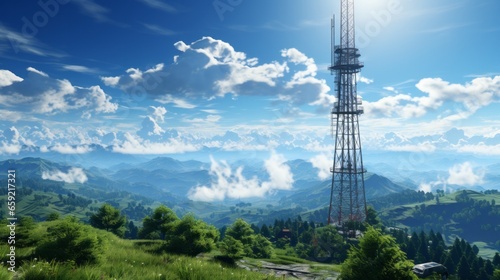 Wireless high-speed internet 5G global network technologi. Generative AI