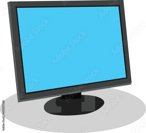 Computer monitor isolated on white background realistic vector illustration