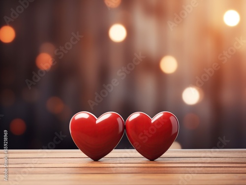 Hearts in Harmony: A Valentine's Day Embrace , Red Hearts for Valentine day Background with empty Space for text , Happy Valentine day , Generative Ai 