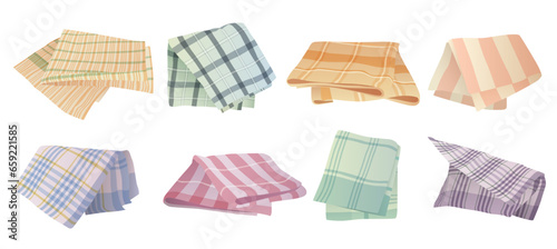 Fotografia Kitchen napkins and towels set vector illustration