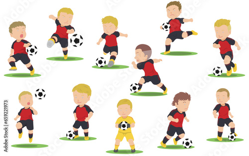 サッカー選手　イラストセット