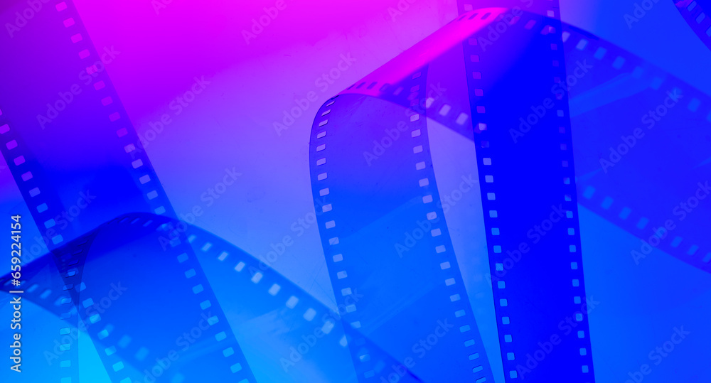 color background with a film. The current 35 mm film for the background of the banner