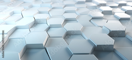 3d rendering of hexagonal abstract background. AI Generative