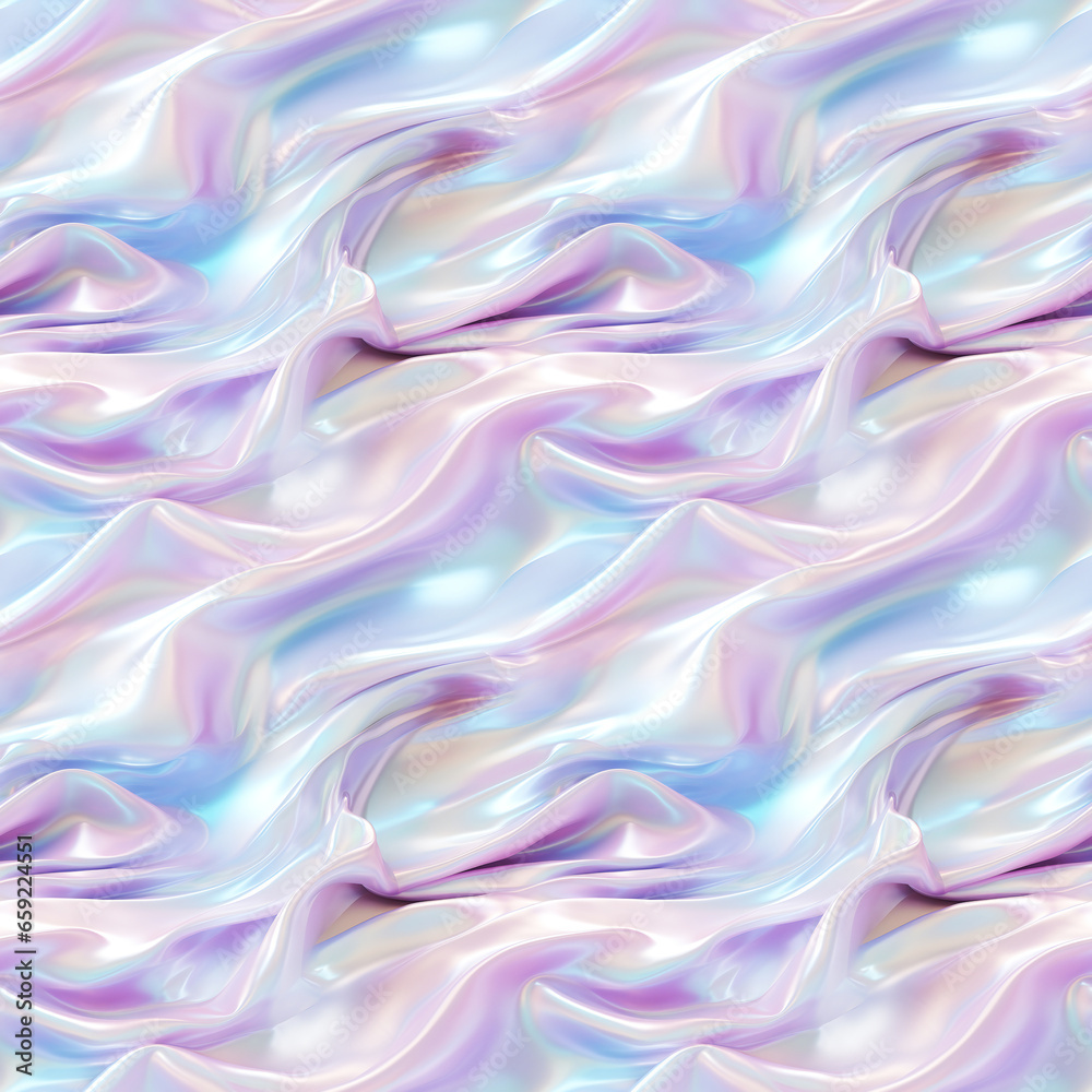 Obraz premium Holographic Iridescent Colors on Light Metal Surface. Seamless Repeatable Background.