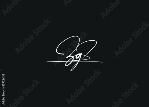 ZG handwriting logo design