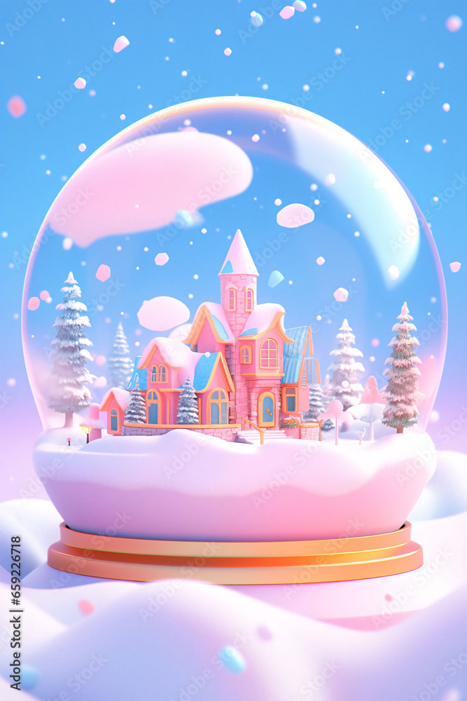 Christmas snow crystal ball ornament background illustration