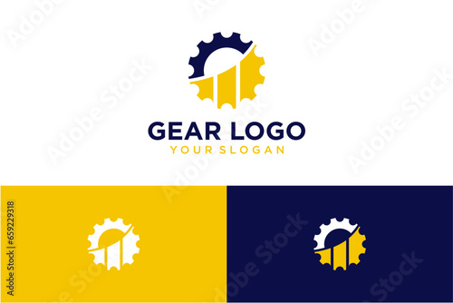 gear logo design with financial