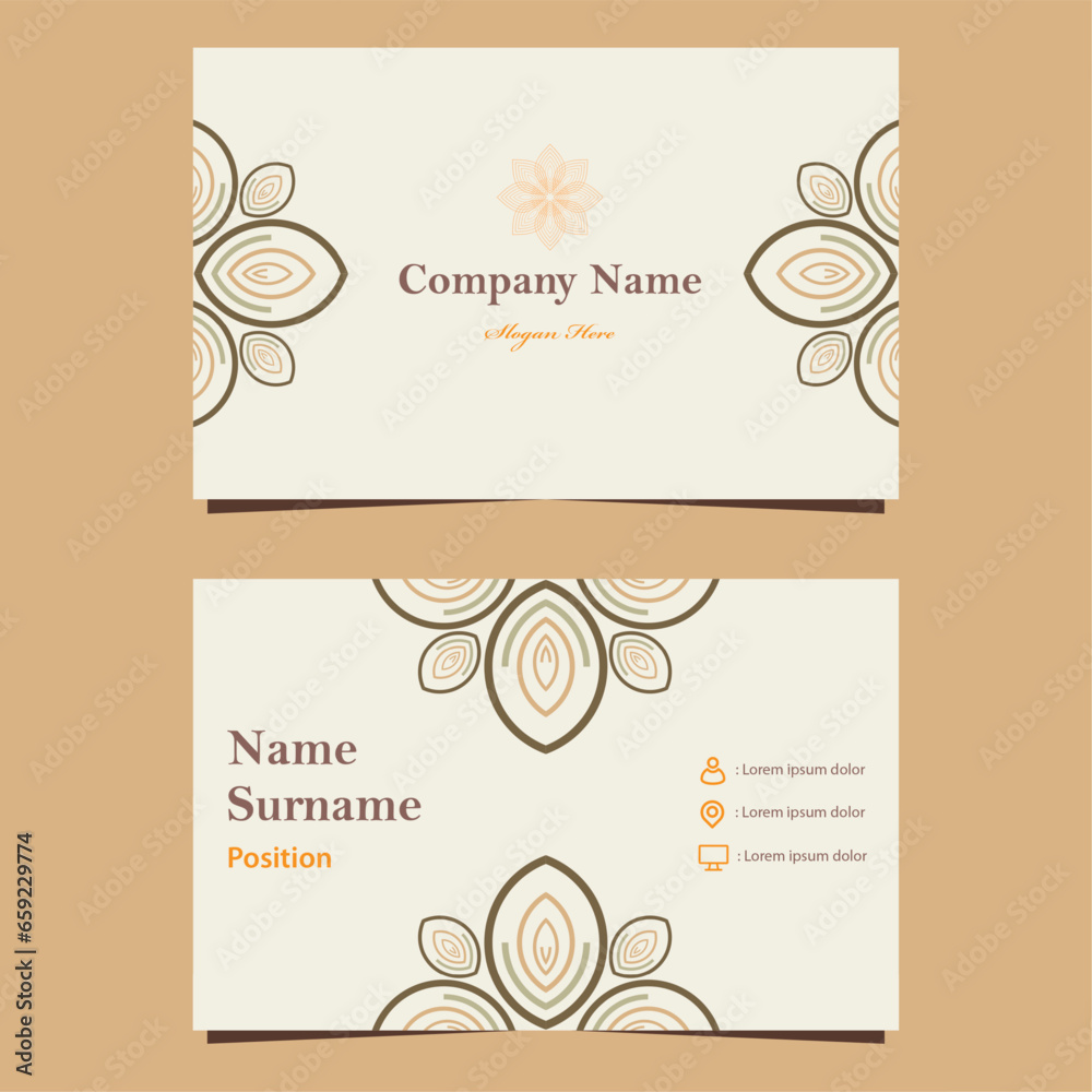 soft color natural floral business card template design