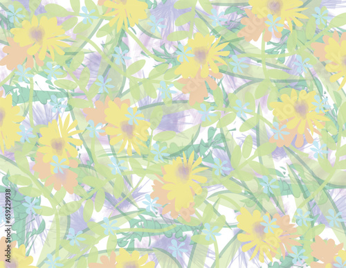 Pretty Floral Pattern in Cheerful Light Colors © Christine