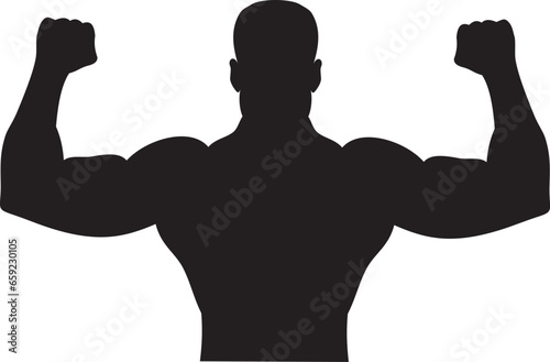 silhouette of a man body builder