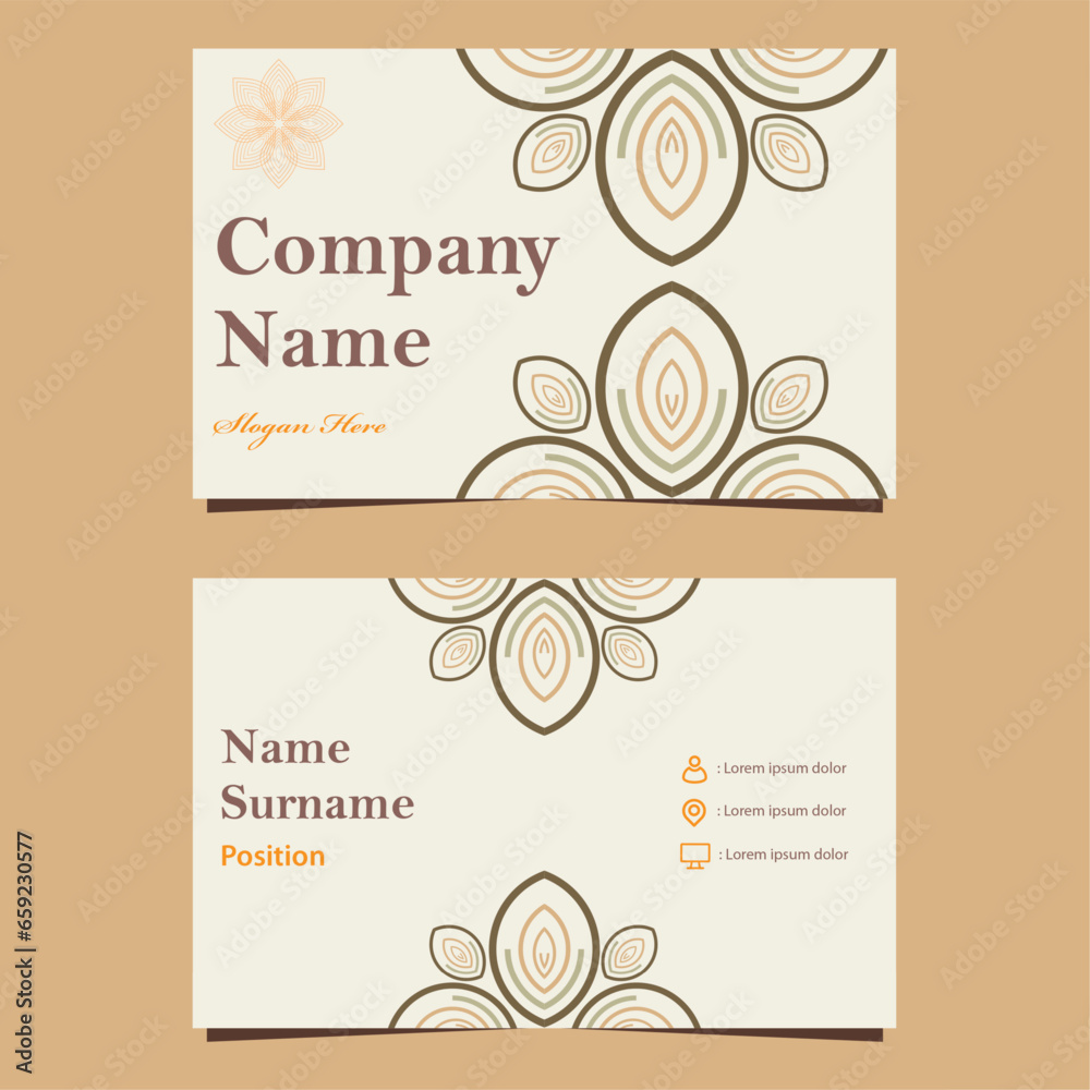 soft color natural floral business card template design