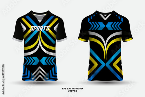 T shirt sports jersey design vector suitable for racing, soccer, gaming, motocross, gaming, cycling