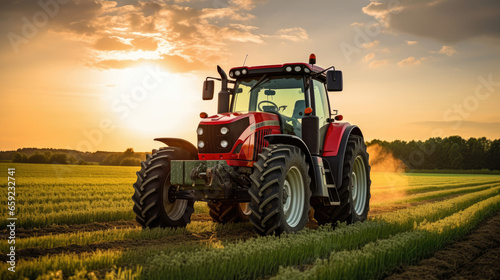 a Tractors in the fields.