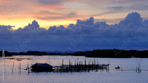 Pictures of the fishing village at Ban Bang Sa Kao, Chanthaburi Province, during the rainy season.