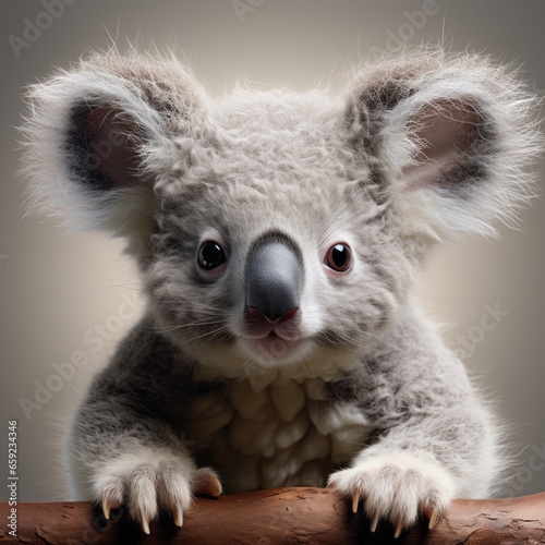 Adorable baby koala portrait - poster