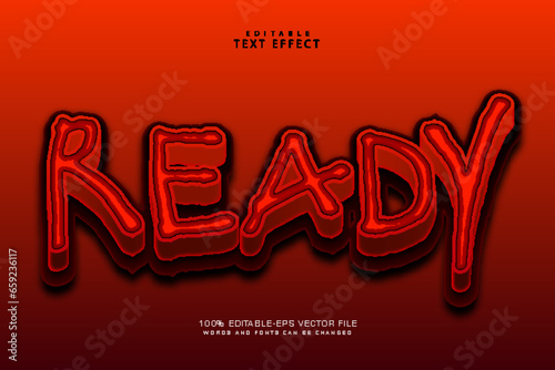 Ready editable text effect 3 dimension emboss cartoon style