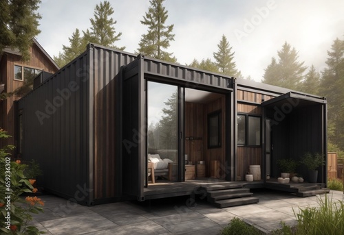 house in the woods rustic modern container 10