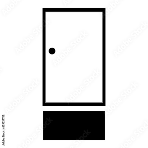 door with sign