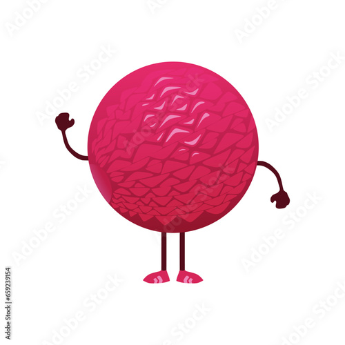 Fotografija Pink Bandy Ball cute character vector ilustration in flat 3d cartoon style