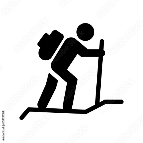 hiking solid icon illustration vector graphic. Simple element illustration vector graphic, suitable for app, websites, and presentations isolated on white background
