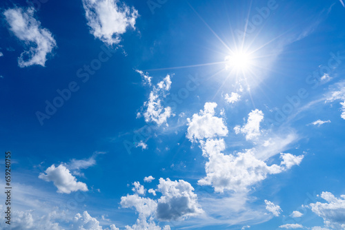 Beautiful sky in summer season Amazing nature landscape view of clouds and blue sky in good weather day Nature clouds sky background