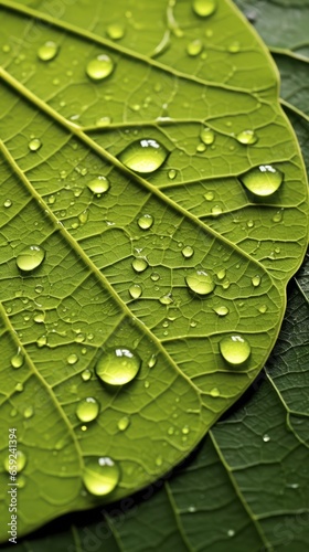 Leaf with Water Droplets
