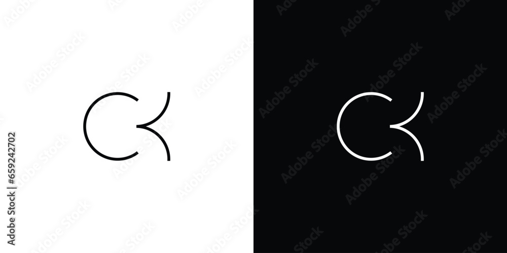 Fototapeta premium modern and unique letter CK initials logo design