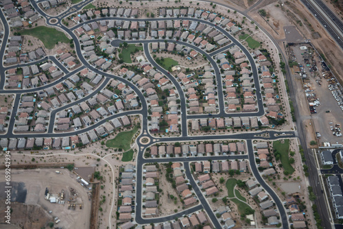 aerial view of neighborhood