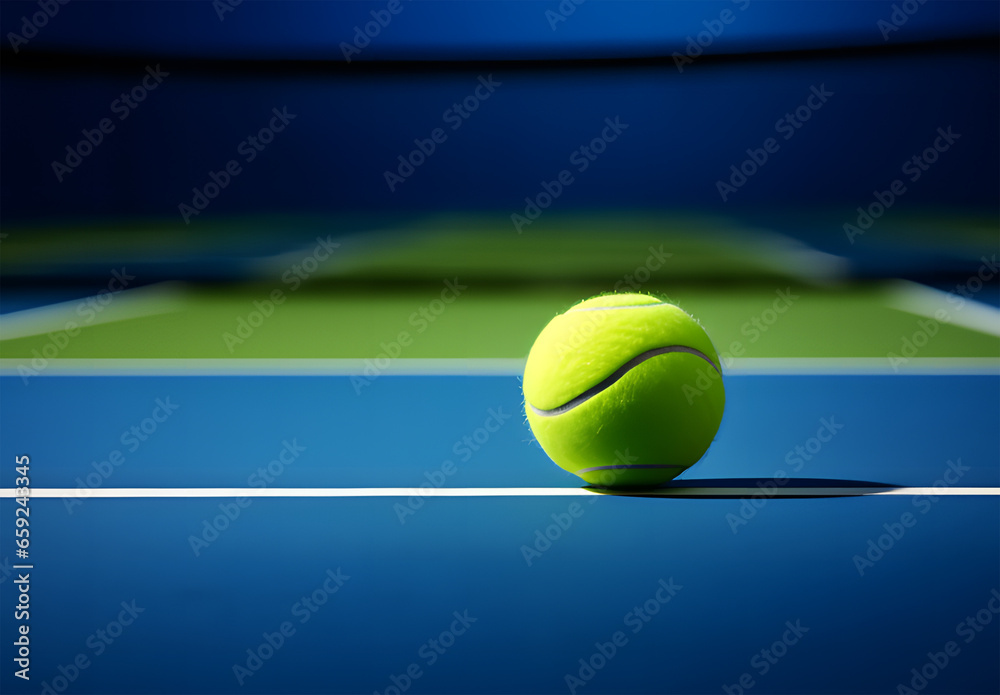 tennis ball on court ai generative