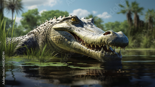 photo illustration of a very vicious crocodile