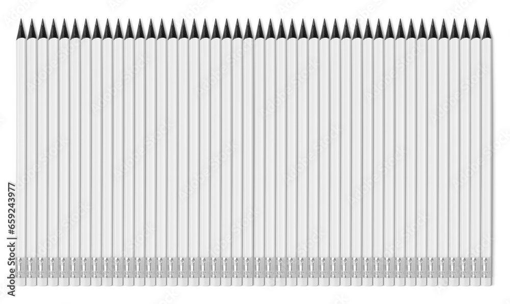 Black wood pencils with white body the writing instrument isolated on white background Black wood pencils with white body the writing instrument isolated on white background