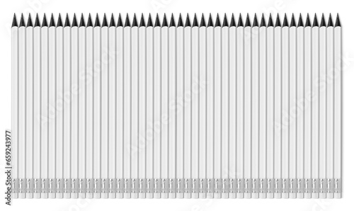 Black wood pencils with white body the writing instrument isolated on white background