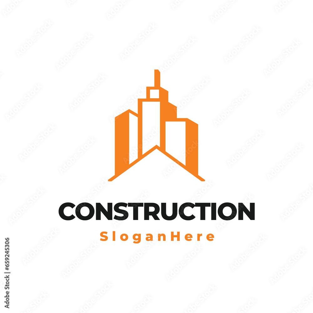 real estate propetry construction modern logo vector