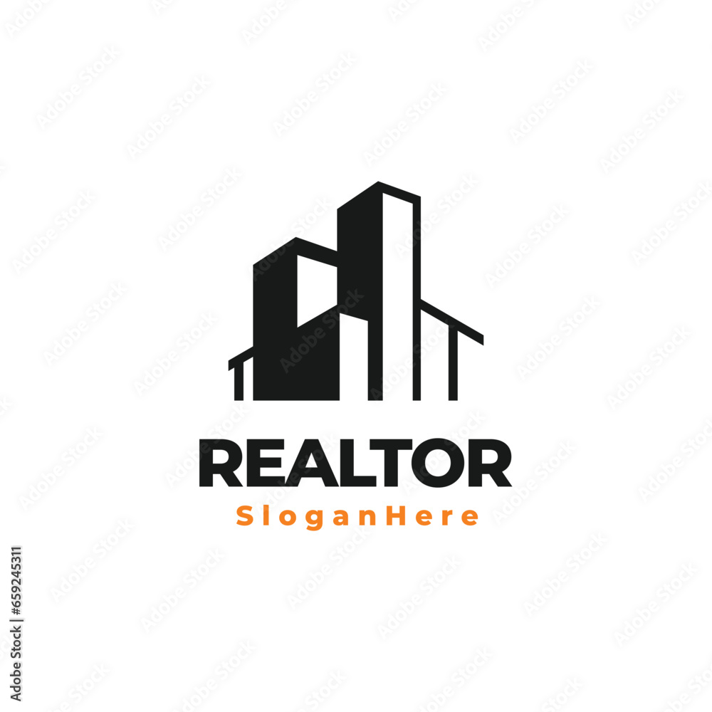real estate propetry construction modern logo vector