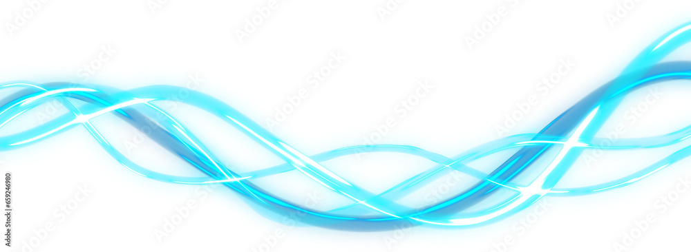 Fototapeta premium Electric Dreamscape, Luminous Blue Trails
