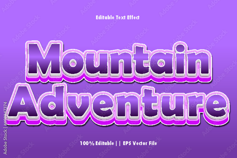 Mountain Adventure Editable Text Effect 3D Gradient Style