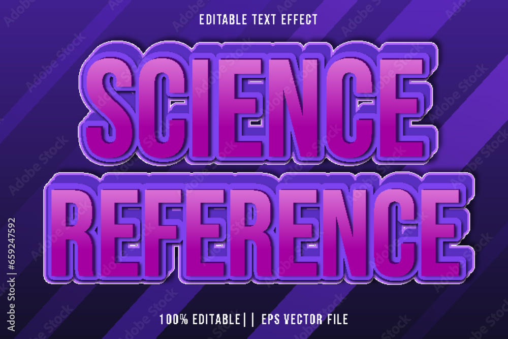 Science Reference Editable Text Effect 3D Gradient Style