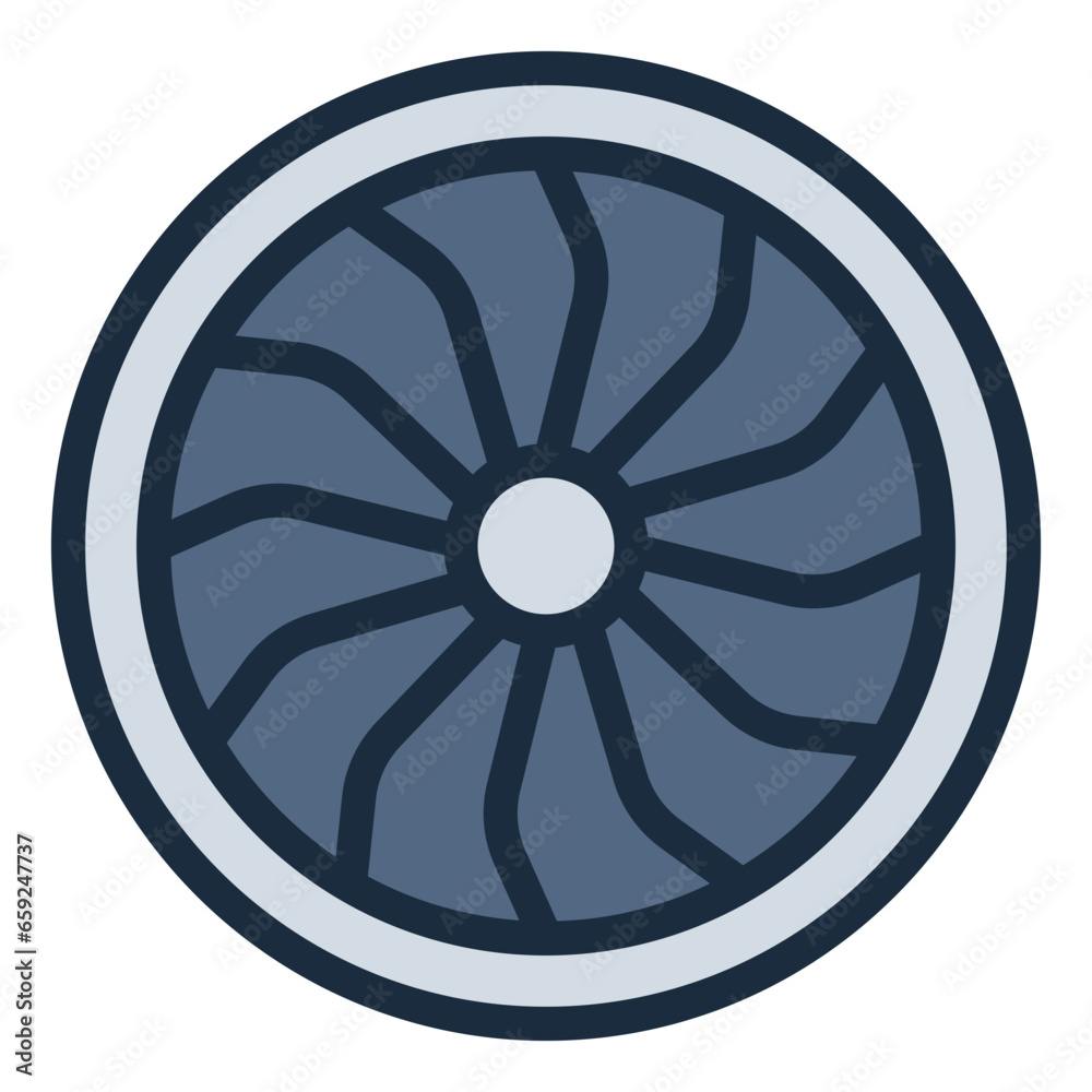 Jet Engine for airplane filled line icon Jet Engine for airplane filled line icon