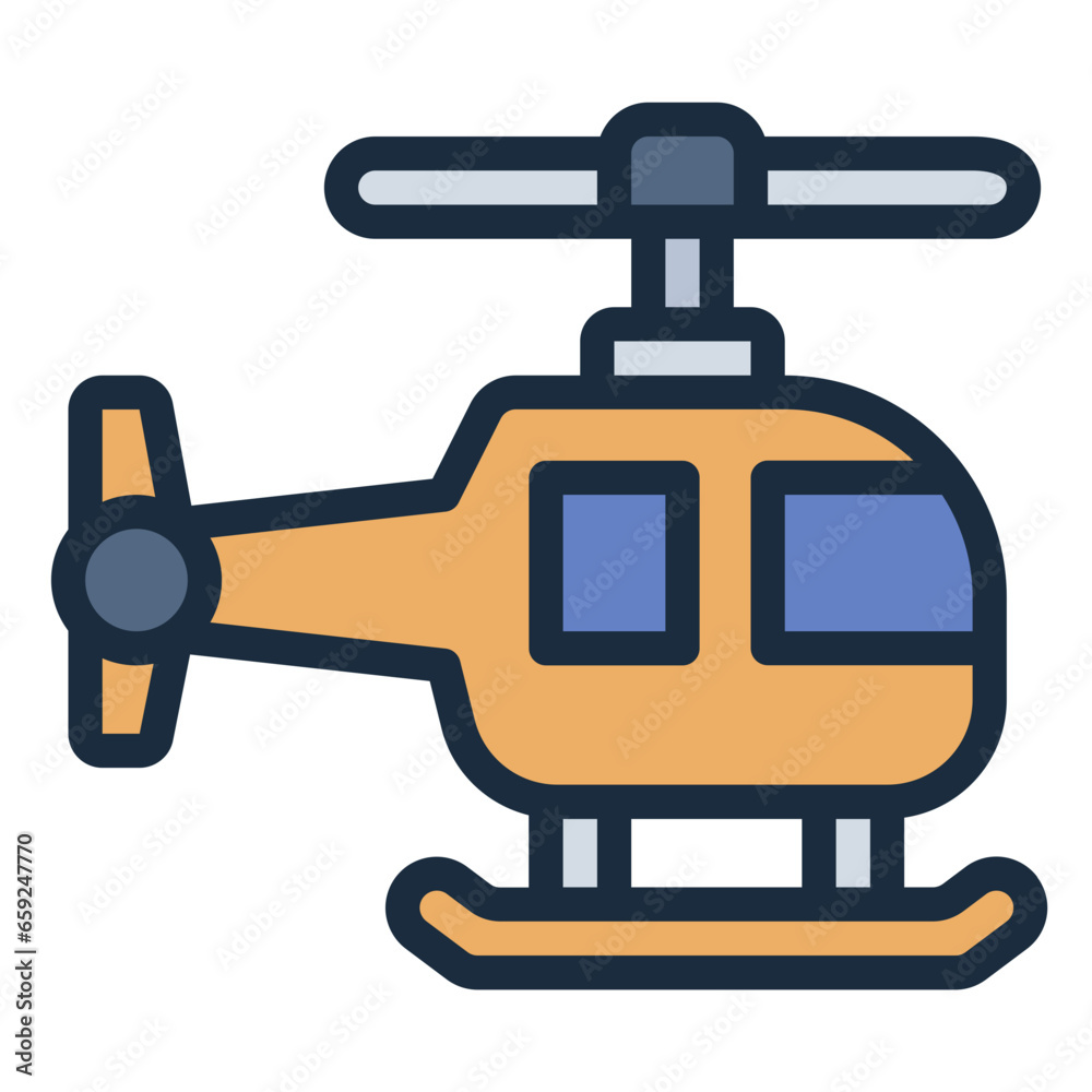 Helicopter filled line icon Helicopter filled line icon