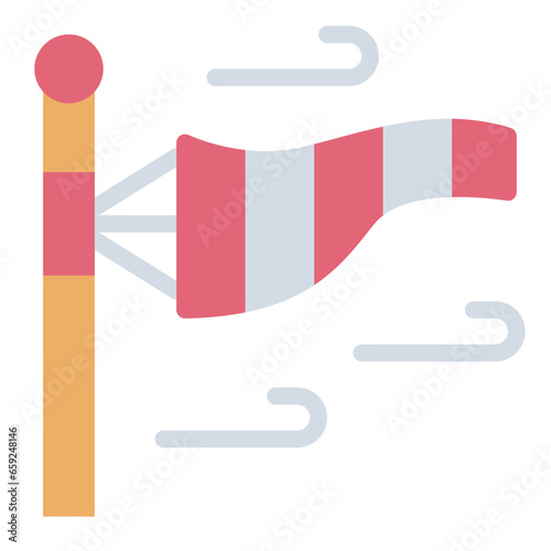Windsock signal flat icon