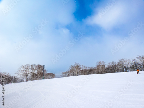 Quiet wide ski slope (Niseko, Hokkaido, Japan)