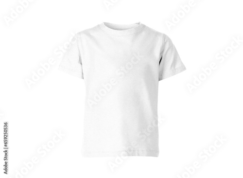 Isolated white blank T-shirt wear product outfit for design concept mock up on transparent background