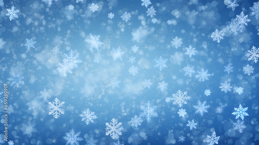 Christmas background with snowflakes, There is a snow flakes and snow flakes on a blue background.
