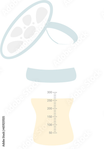 Manual breast pump for breastfeeding equipment vector