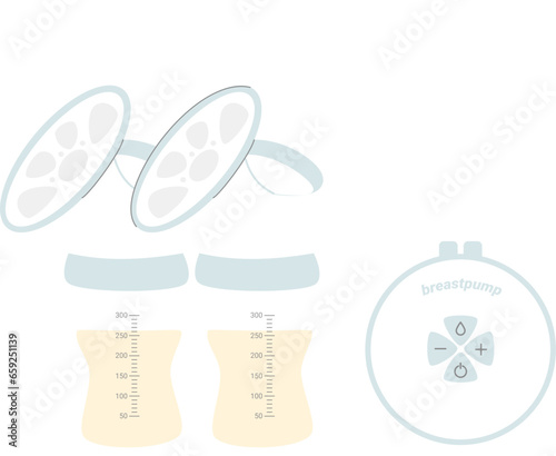 Electric breast pump for breastfeeding equipment vector
