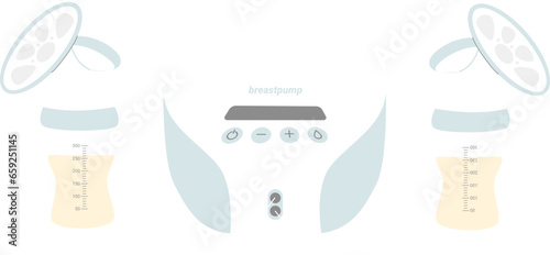 Electric breast pump for breastfeeding equipment vector