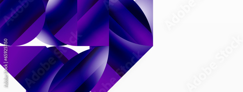 Serene gradient template. Circles and triangles mingle in minimalist perfection. Gentle fusion of forms and hues creates balanced yet captivating backdrop, embodying modern sophistication
