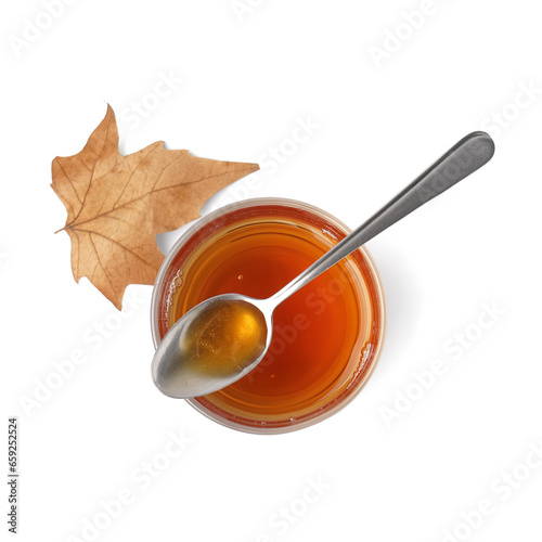 Glass and spoon of tasty ma...