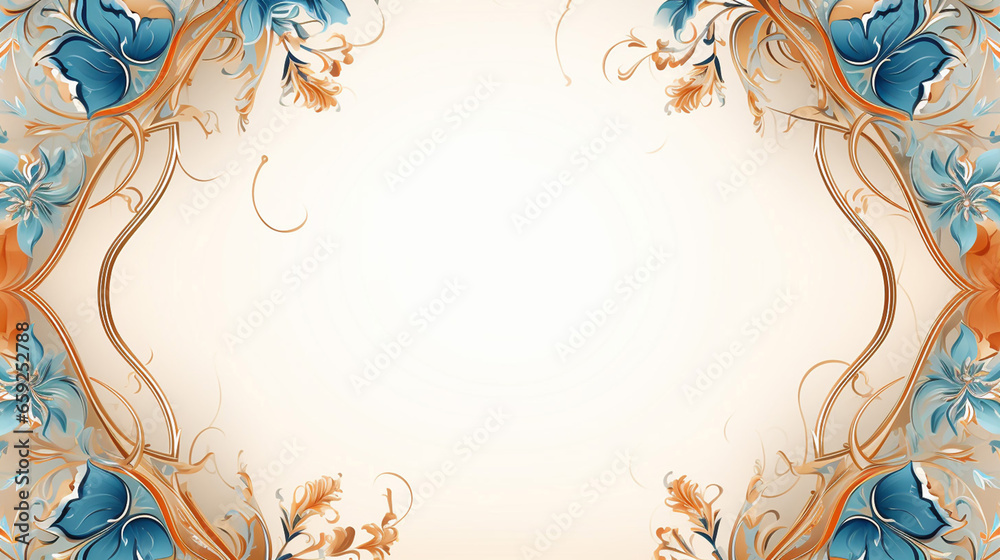 Islamic Floral Frame for Your Design Mosque Background - obrazy, fototapety, plakaty 